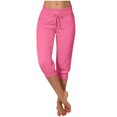 thumbnail image 1 of Liquidation d'Économies d'Été! RQYYD Pantalons Capri pour Femmes Été Décontractés Capris Raccourcis Pantalon de Yoga Jogger à Cordon avec Poches Bas Resserré Pantalons de Survêtement Liquidation, 1 of 6