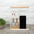 thumbnail image 3 of Robuste et Durable Bijoux Rack Collier Présentoir Fer et Caoutchouc Bois Matériel Dortoir pour la Maison, 3 of 8