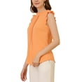 thumbnail image 4 of INSPIRE CHIC Blouse Sans Manches pour Femme, à Volants, Plissée, Blouse CHIC pour le Travail, TG, Orange, 4 of 7