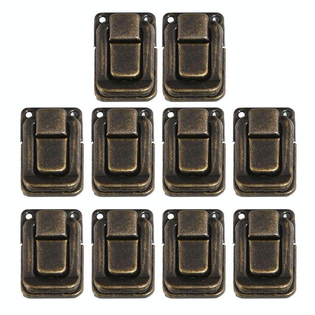 Bgsha 10PCS Retro Luggage Buckle Metal Lock Wooden Box Buckle Furniture Hardware