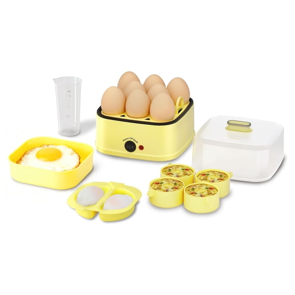 Loftychef 8-in-1 Electric Egg Cooker, Rapid Egg Boiler for Hard, Soft & Poached Eggs, Egg Bite Maker, Auto Shut-Off, 8 Egg Capacity, Breakfast Maker for Meal Prep, Apart