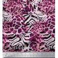 thumbnail image 1 of Soimoi Red polyester Crepe Fabric Leopard & Wild Animal Skin Print Fabric by The Yard 52 Inch Wide, 1 of 3