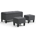 thumbnail image 1 of Atlin Designs Ottomane de Rangement 3 Pcs, Gris, 1 of 6