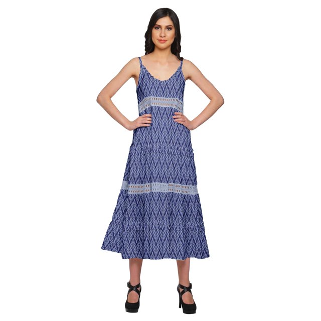 Moomaya Robe Maxi Sans Manches à Bretelles Spaghetti Ajustables pour Femmes Grande Taille