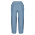 thumbnail image 5 of Timegard Plus Size Pants for Women Elastic Waist Solid Color Comfy Fall Casual Crop Pants with Pockets, 5 of 5