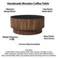 thumbnail image 4 of Montoya Coffee Table - 34" Round Top - Mango Wood Fluted Plinth Base, 4 of 17