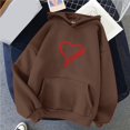 thumbnail image 2 of WZXFASHION Chandail à Capuchon pour Femmes à Couleur Unie à Manches Longues Imprimé Amour Rabais de 50 % Liquidation Chandail à Enfiler, 2 of 4