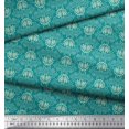 thumbnail image 2 of Soimoi Green polyester Crepe Fabric Filigree Damask Fabric Prints By Yard 52 Inch Wide, 2 of 3