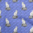 thumbnail image 1 of oneOone Cotton Flex Bluish Violet Fabric Animal Cat With Text Texture Craft Projects Decor Fabric Printed By The Yard 40 Inch Wide, 1 of 4