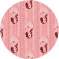 thumbnail image 1 of Ahgly Company Tapis Rond Lavable en Machine Intérieur Transitionnel Rose, 8 Pieds Rond, 1 of 7
