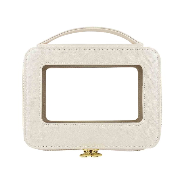 EGNMCR Makeup Bag,Travel Makeup Bag New Fashion Counter High End Handheld Makeup Case With High Appearance Value Travel Portable Window Opening Transparent PVC Makeup Bag creative creative