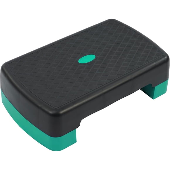 Fitvids 18" Workout Aerobic Stepper Platform, Adjustable Risers, Black/Green