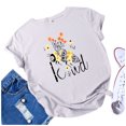 thumbnail image 4 of T-Shirts à Manches Courtes pour Femmes T-Shirts Décontractés pour Femmes à Imprimé Graphique Floral T-Shirt à Manches Courtes pour Enseignante Hauts T-Shirts pour Femmes Décontractés, 4 of 4