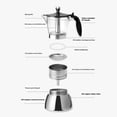 thumbnail image 3 of Clear Glass Coffee Maker with Heat-Resistant Handle for Home, Office, and Dorm Use, 3 of 8