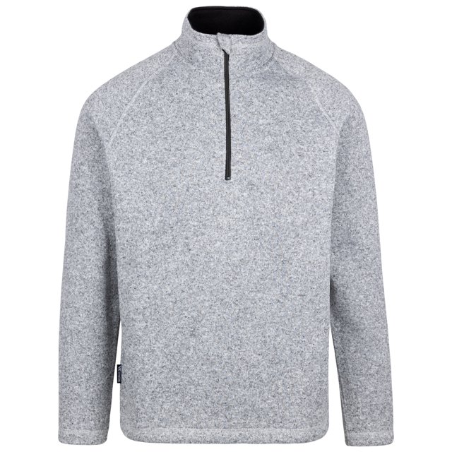 Trespass Molleton pour Hommes Corsham - Molleton Marne, envers Brossé, Col à Demi-Glissière, Fermeture Éclair Contrastante, Rabat Interne Tempête, Protège-Menton, Col Interne Contrastant, Tricoté, 100 % Polyester