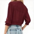 thumbnail image 3 of Erwazi Cropped Cardigan Sweaters for Women 3/4 Sleeve Fall Trendy Open Front Lightweight Short Cardigans, 3 of 7