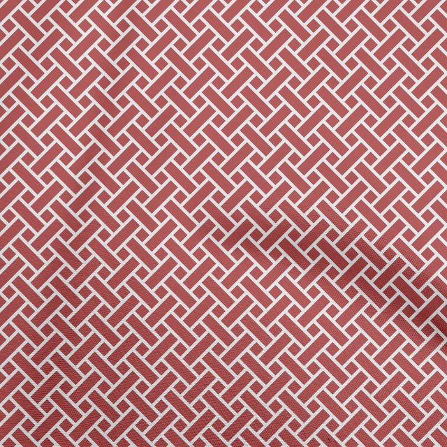 oneOone Cotton Poplin Red Fabric Geometric Craft Project Decor Fabric Printed by The Yard 42 Inche Wide-8697