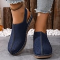 thumbnail image 5 of WLOELOEW Women'S Hollow Out Sandals In Navy Platform Wedge Heel Pu Construction Foot Length 9.65 Inches Us Size 7, 5 of 5