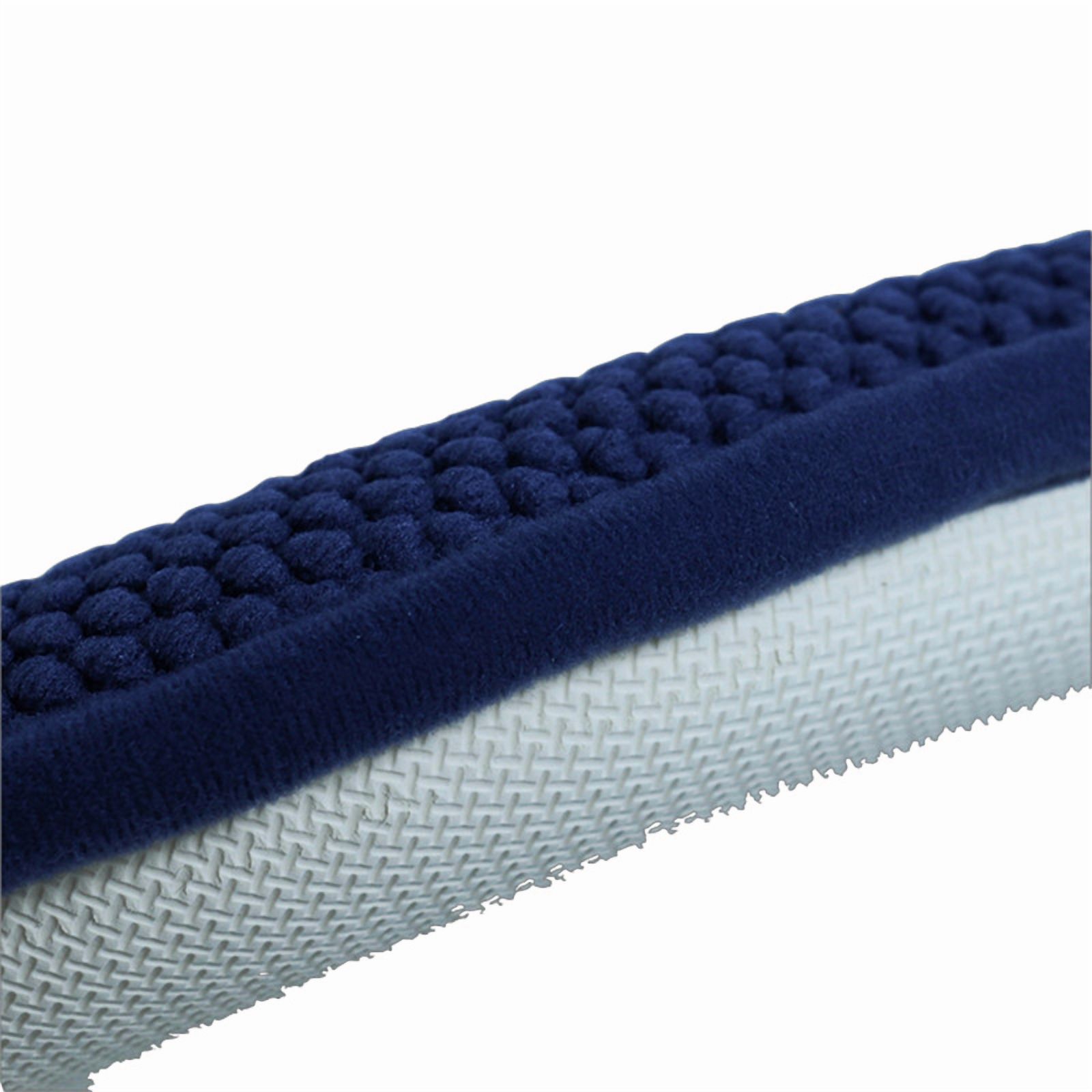 Coussin de Chaise en Mousse à Mémoire de Forme Épais et Confortable Motif Nid d'Abeille Antidérapant Dossier en Caoutchouc pour Siège Carré Arrondi 16 x 16 Places, Lot de 6 Bleu Marine