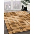 thumbnail image 3 of Ahgly Tapis d'Intérieur Lavable en Machine Carré Transitionnel Jaune Orange, 7 Pieds Carré, 3 of 7