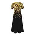 thumbnail image 5 of Robe à Manches Courtes Imprimée pour Femme, Robe Décontractée à Col Rond avec Motif Intégral, Robe Légère en Polyester Lavable à la Machine pour Usage Quotidien, 5 of 5