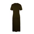 thumbnail image 3 of PEZHADA Longue Robe pour Femmes Été Robe Décontractée pour Femmes à Col Rond Couleur Unie Longue Robe à Manches Courtes Robe à Col Rond à Manches Longues Longue Robe à Manches Longues Longue Robe pour Femmes, 3 of 7