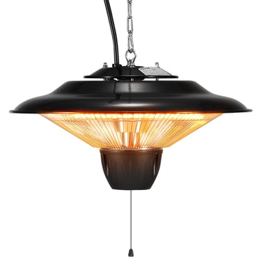 VEVOR Hanging Patio Heater, 1500W Electric Space Infrared Heater, IP34 Protection with 23.6 inch Pull Cord & Adjustable Chain