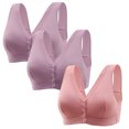 thumbnail image 1 of Timegard 3pc Front Closure Bras for Women Plus Size Wirefree Full Coverage Comfort Everyday Bralette, 1 of 3