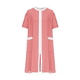 thumbnail image 5 of Peignoir Femme à Fermeture Éclair devant, Manches Longues, Rayé, Robe de Chambre Zippée Courte avec Poches P, 5 of 5