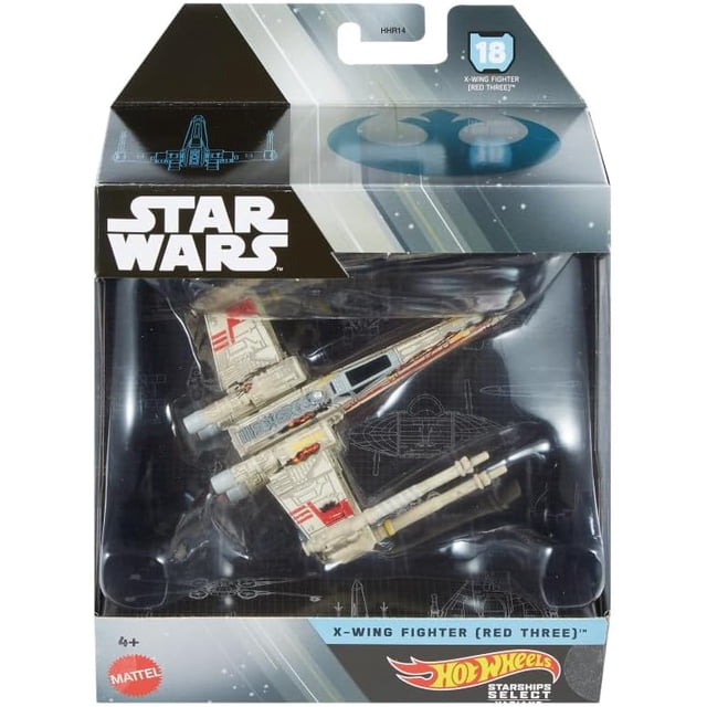 Star Wars Hot Wheels Starships Select 1:50 Scale - X-Wing Fighter (Red Three)