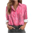 thumbnail image 2 of Wensltd Chemises Boutonnées pour Femmes Chic à Imprimé Floral Blouse à Manches Longues, 2 of 6