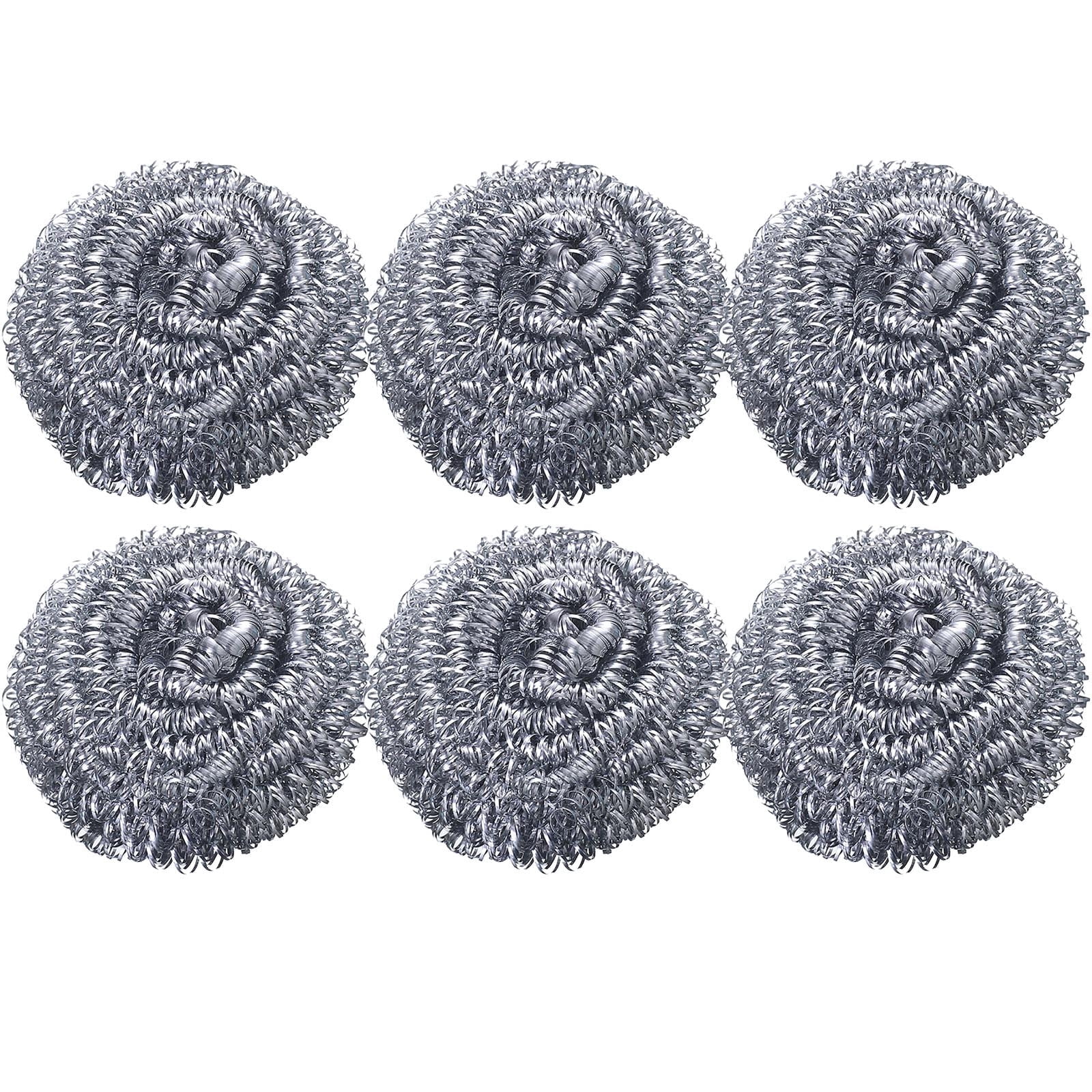 Clearance! Tantouec Cleaning Supplies Stainless Steel Sponges Scrubbing Scouring Pad Steel Wool Scrubber for Kitchens Bathroom and More, 6 X Steel Wool Steel Wool
