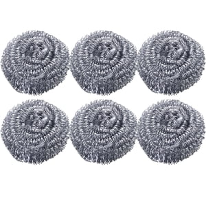 Dégagement ! Tantouec Fournitures de nettoyage Éponges en acier inoxydable Scrubing Scouring Pad Steel Laine Scrubber pour les cuisines Salle de bains et plus, 6 X Laine d'acier Laine