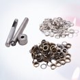 thumbnail image 2 of KAKOWELY eyelet button 100 Set Grommets Kit Sturdy Brass Eyelets Button Kit with Tools Multipurpose Eyelets Button Set for Shoes Clothes Crafts Use (Antique Brass+Silver)Inner Diameter 4MM, 2 of 5