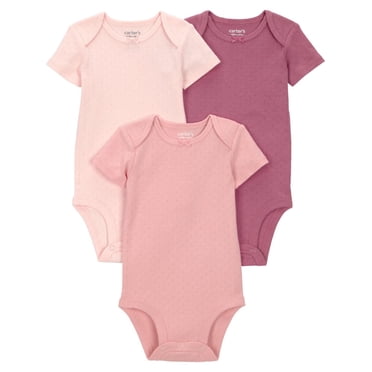 Carter's Child of Mine Infant Girl 3pk Short Sleeve Bodysuits Pink