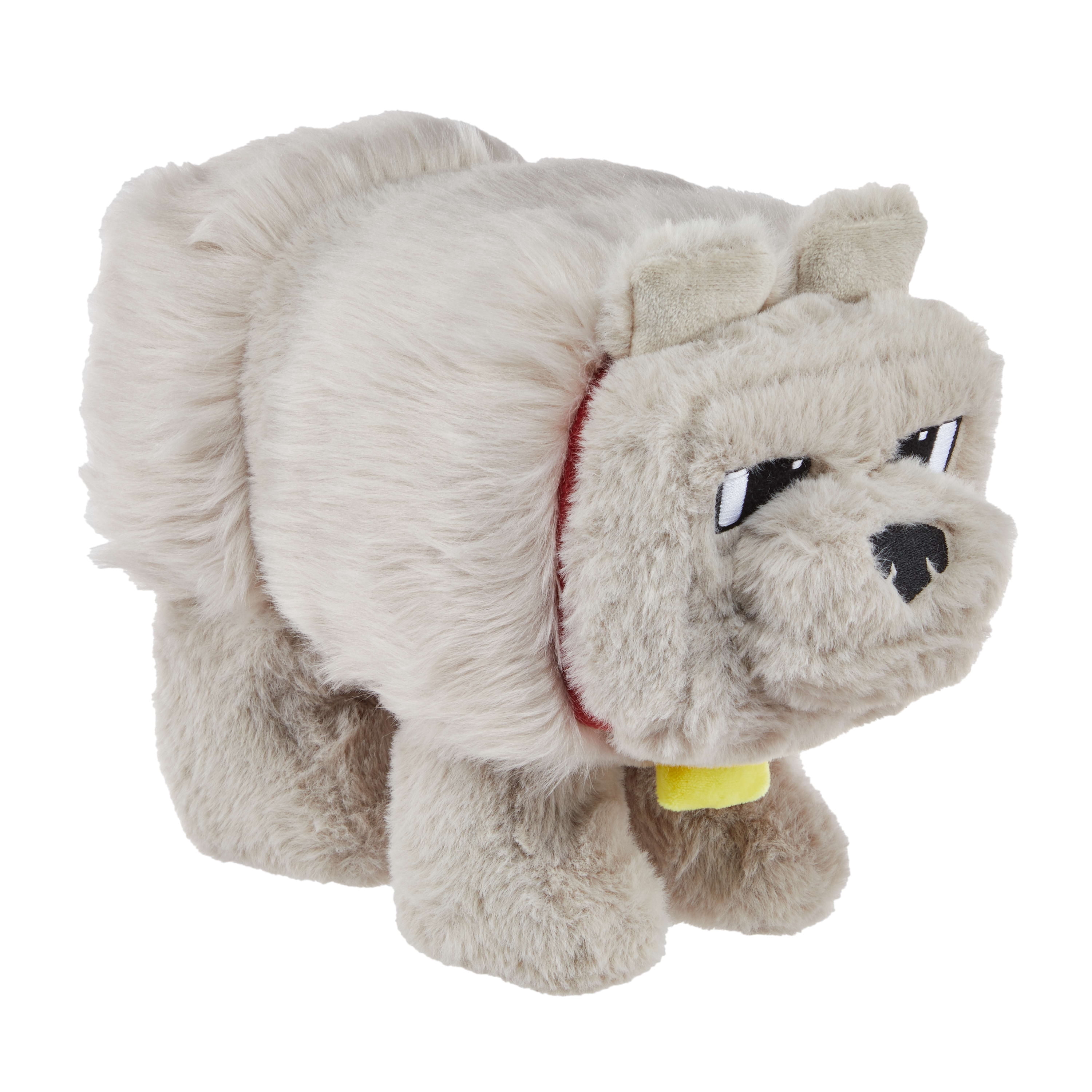 Minecraft Dennis the Wolf Interactive Plush Toy with Sounds & Moving Mouth, Inspired by the Movie