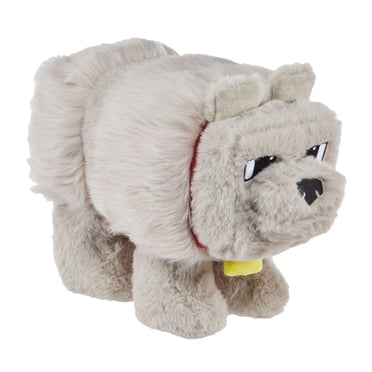 Minecraft Dennis the Wolf Interactive Plush Toy with Sounds & Moving Mouth, Inspired by the Movie