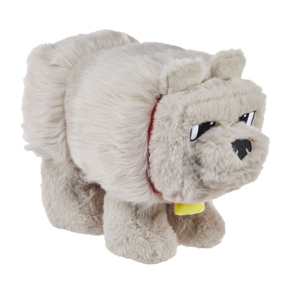 Minecraft Dennis the Wolf Interactive Plush Toy with Sounds & Moving Mouth, Inspired by the Movie