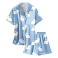 thumbnail image 4 of 2025 Tout-Petits Enfants Bébés Filles Pyjamas en Molleton de Pâques pour Filles Hauts Pyjamas Imprimés Tenues de Noël à Manches Courtes pour Garçons Haut à Boutons Shorts Maison Dormeuses pour Bébé Fille Ensemble de Pyjamas, 4 of 4
