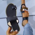 thumbnail image 4 of Women 2025 Casual Adjustable Hook Loop Sandals Summer Open Toe Slides Sandals Flat Sandal, 4 of 5