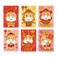 thumbnail image 2 of Abbracc 6pcs Enveloppes Rouges Chinoises Nouvel An Paquets Enveloppe de Boeuf Hongbao 2021 Style de Boeuf Chinois2, 2 of 3