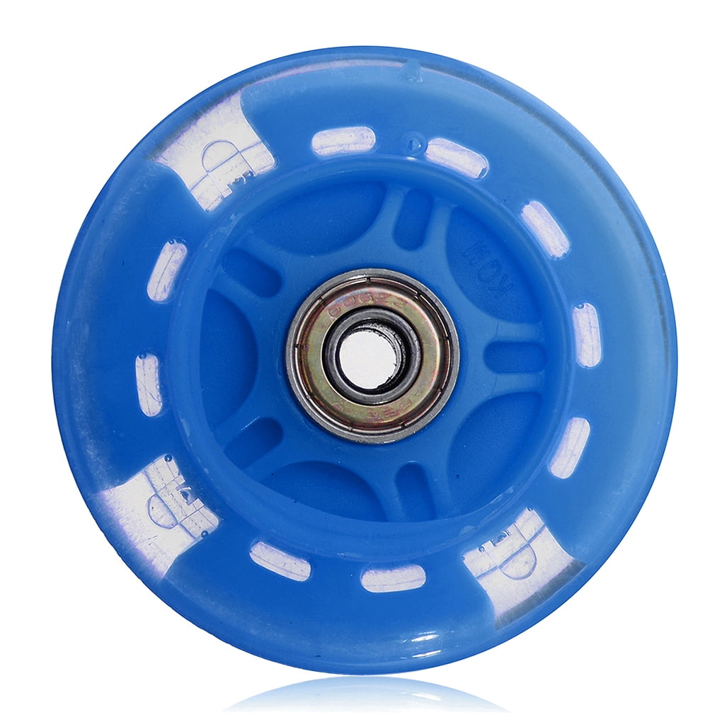 relayinert Roue de Trottinette en Métal PU Portable Universelle 80mm Remplacement Patin en Ligne Roues Lumineuses Colorées Composant Bleu