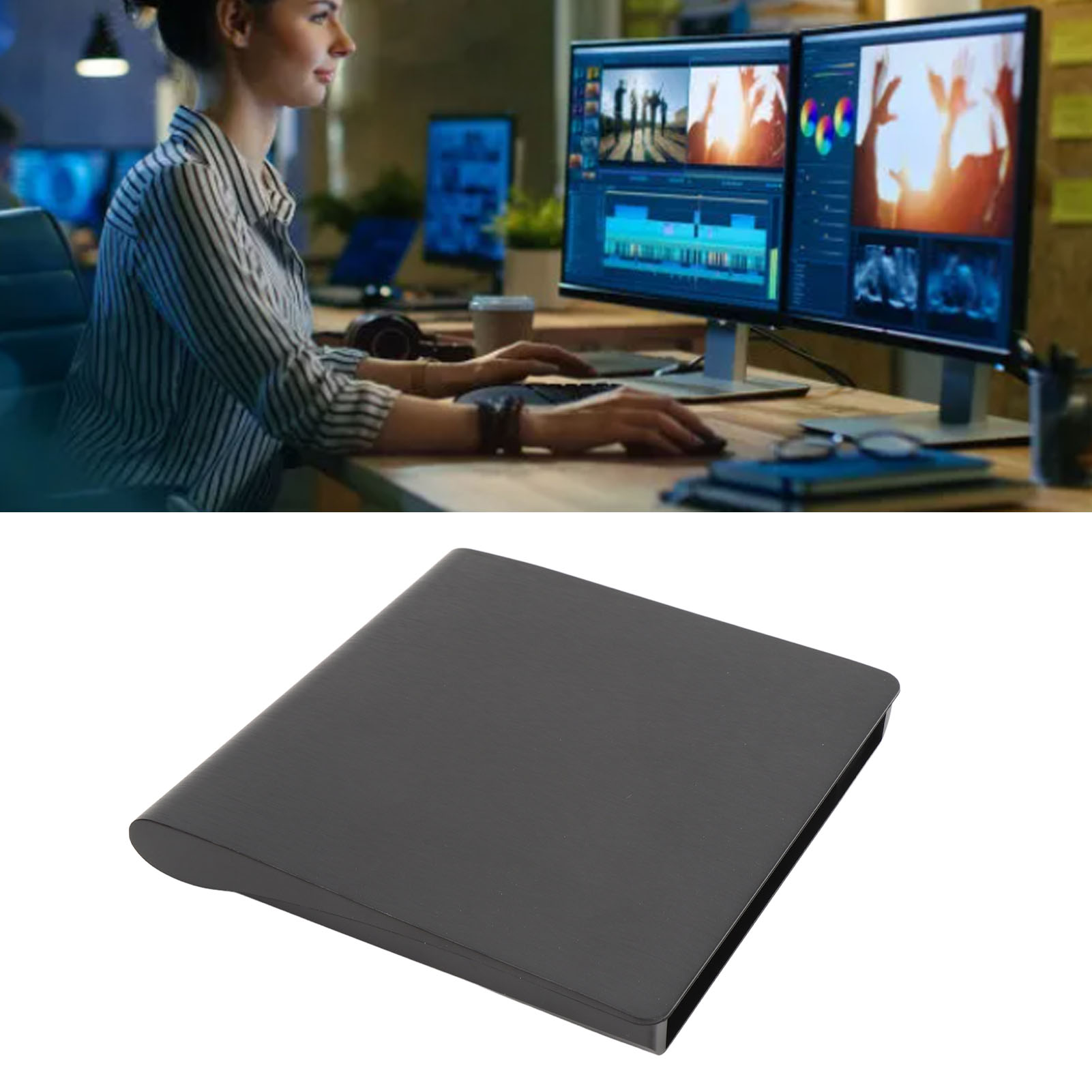 External CD Drive Enclosure, External Drive Box Portable  for Computer 9.5mm/0.37in,12.7mm/0.5in