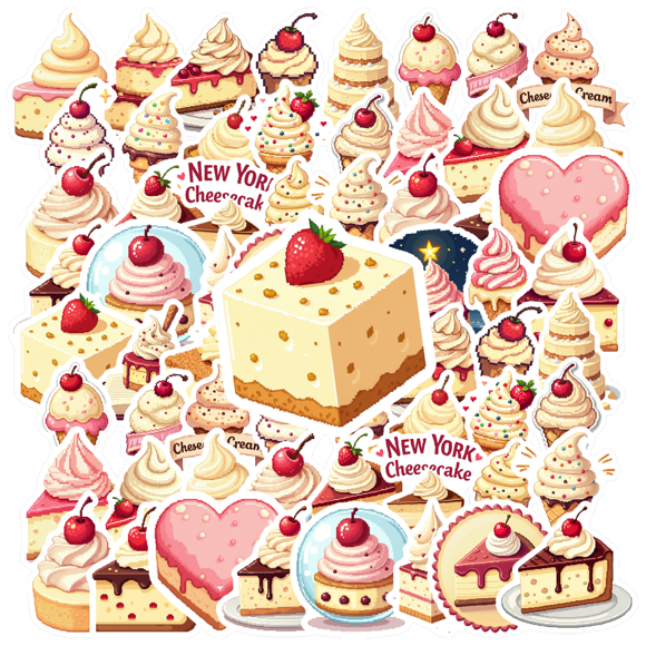 cartoon Dessert Stickers Stickers, Waterproof Dessert Stickers Sticker for Water Bottle Laptop Phone Cases Planner Skateboard Luggage Helmet Party Favor Decor, Ideal for Adults Teens Teacher Rewards