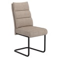 thumbnail image 1 of Moderne Tissu et Métal Chaise, Jeu de 2 - Beige et Noir, 1 of 8