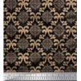 thumbnail image 1 of Soimoi Moss Georgette Fabric Swirl & Ogee Damask Print Sewing Fabric Yard 42 Inch Wide, 1 of 1