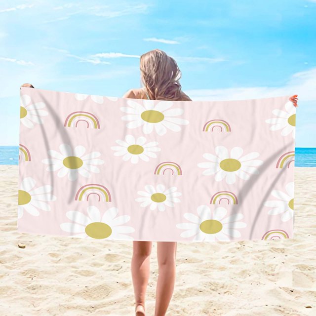 LSLJS Beach Towel Summer Beach Essentials Microfiber Beach Towels Super Lightweight Colorful Bath Towel Sandproof Beach Blanket Multi-Purpose Towel for Travel Swimming Pool 30x60 Inch