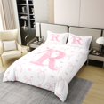 thumbnail image 2 of Erosebridal Housse de Couette en Coton 100 % Taille Simple Initiale A-Z, Ensembles de Literie Lettre Initiale R Taille Simple, Déco Girly Féerique, Réversible 2 Pcs (Sans Couette), 2 of 6