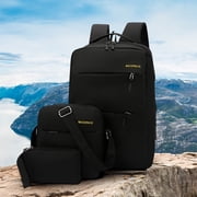 Meitianfacai Travel Laptop Backpack Large Women's Men's Travel Backpack 17 inBusiness Backpack withCrossbody and Coin Purse College Bag Three Piece, Back to School Supplies(Black)