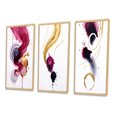 thumbnail image 3 of Designart "Fluidity Exquisite Magenta Ink Clouds V" Peinture Abstraite Encadrée Ensemble d'Art Mural de 3 - Cadre Moderne Doré Ensemble Mural pour Décoration Intérieure, 3 of 6